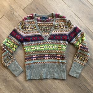 Ralph Lauren Multicolor V-Neck Sweater